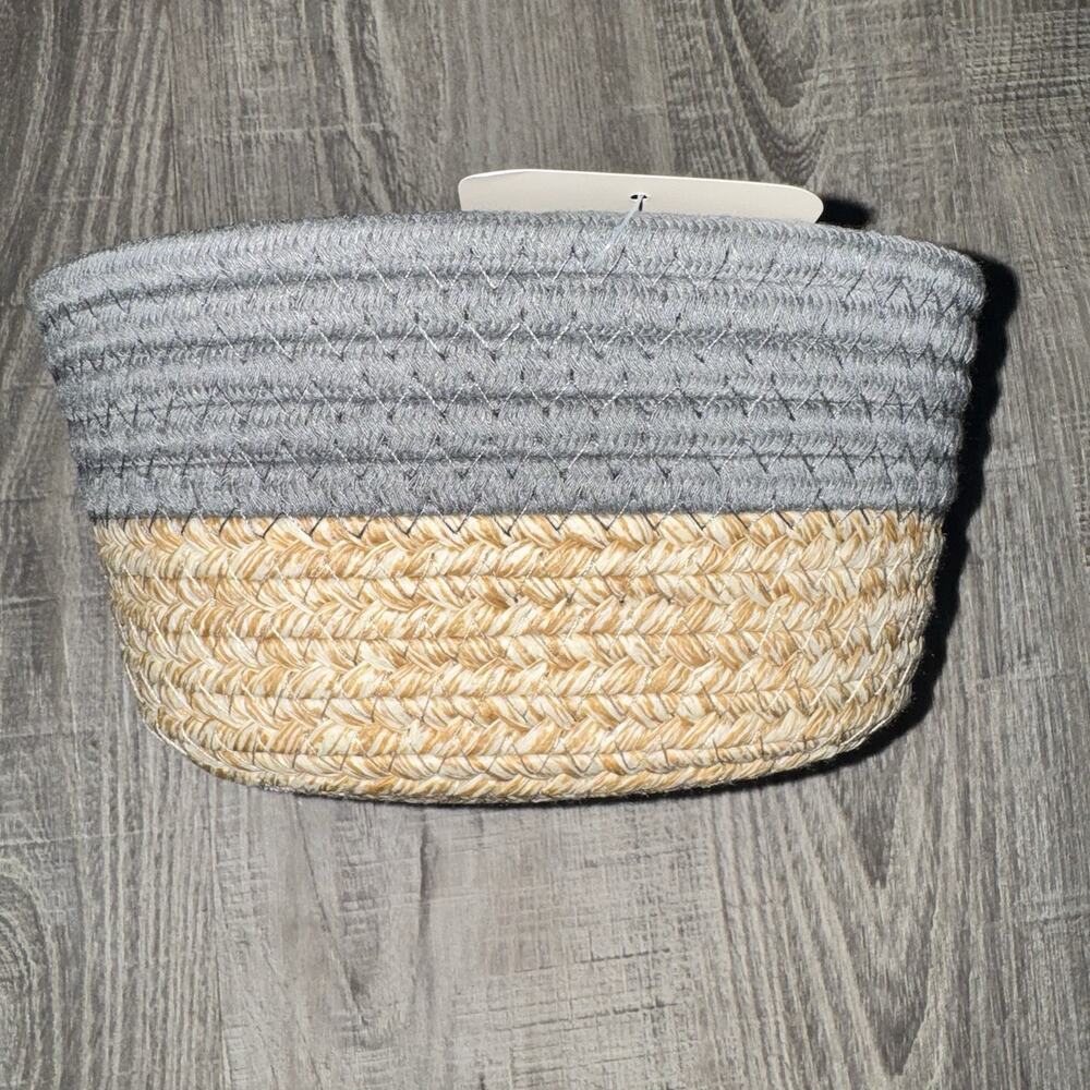 Brightroom Target Gifting Basket Gray Natural Woven 8x6x4 Storage Basket New